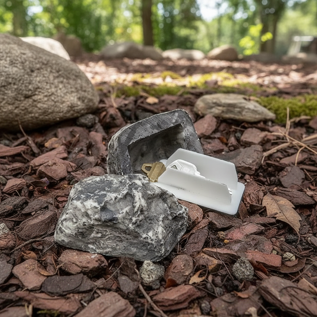 Creative Outdoor Garden Hidden Door Key Box Simulation Small Stone Jewelry Hidden Spare Key Simulation Stone Camouflage Key Box